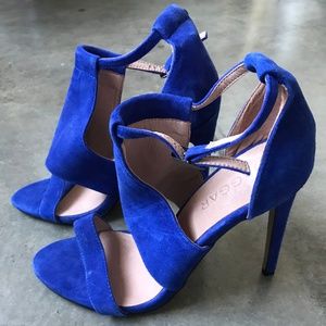 Royal Blue suede heels by Jaggar Footwear
